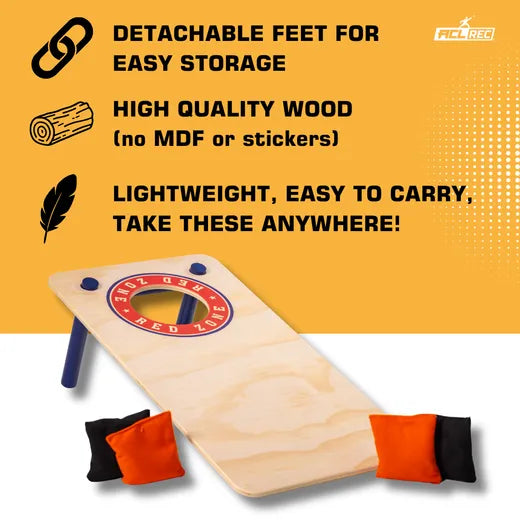 Cornhole Mini Set - Red Zone Style (60x30cm) Cornhole sets Wicked Wood Games