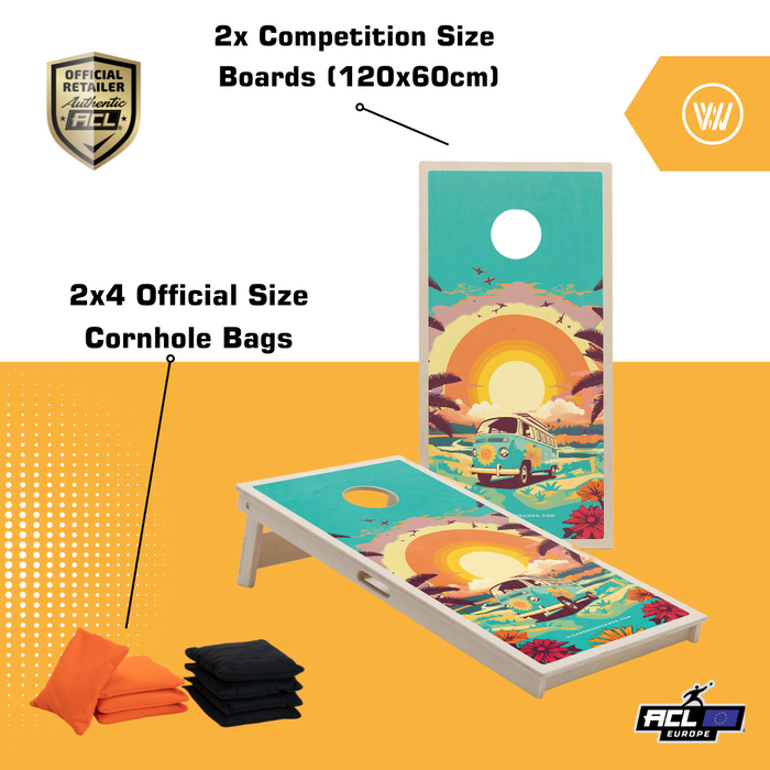 HIPPY - Cornhole Set - 2 board / 2x4 zakjes Cornhole sets Wicked Wood Games