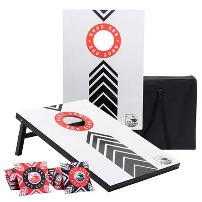 Complete Cornhole Set 90x60 - Red Zone - 2x4 Cornhole Bags - Incl Carrying Bag.