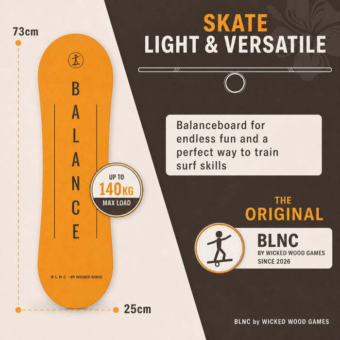 BLNC Balance Boards - SKATE Style - WW Balance Design - Incl Roller Balance Boards Wicked Wood Games