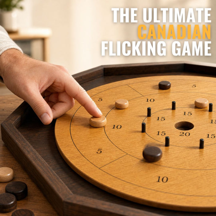 Officiële Crokinole Set - Wicked Wood Games - Toernooi Versie Crokinole Wicked Wood Games